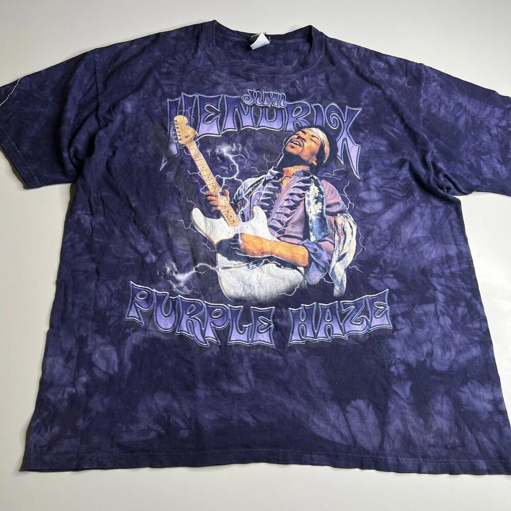 Jimi Hendrix Purple Haze Liquid Blue Tie Dye Graphic T-Shirt Men’s 2X Vintage